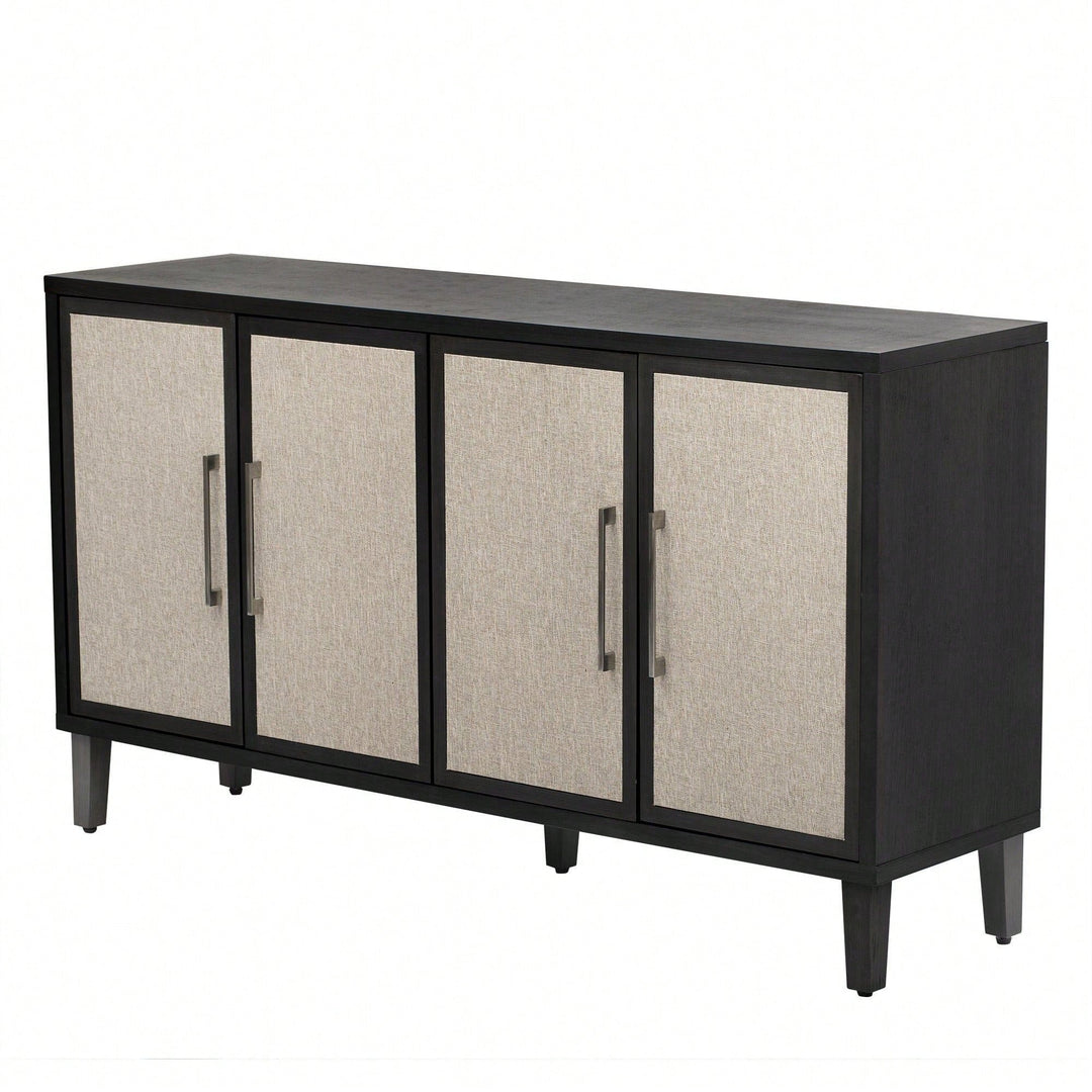 Light Luxury Style Cabinet With Four Linen Cabinet Doors,Suitable For Living Room,Study Room,Entrance Image 3