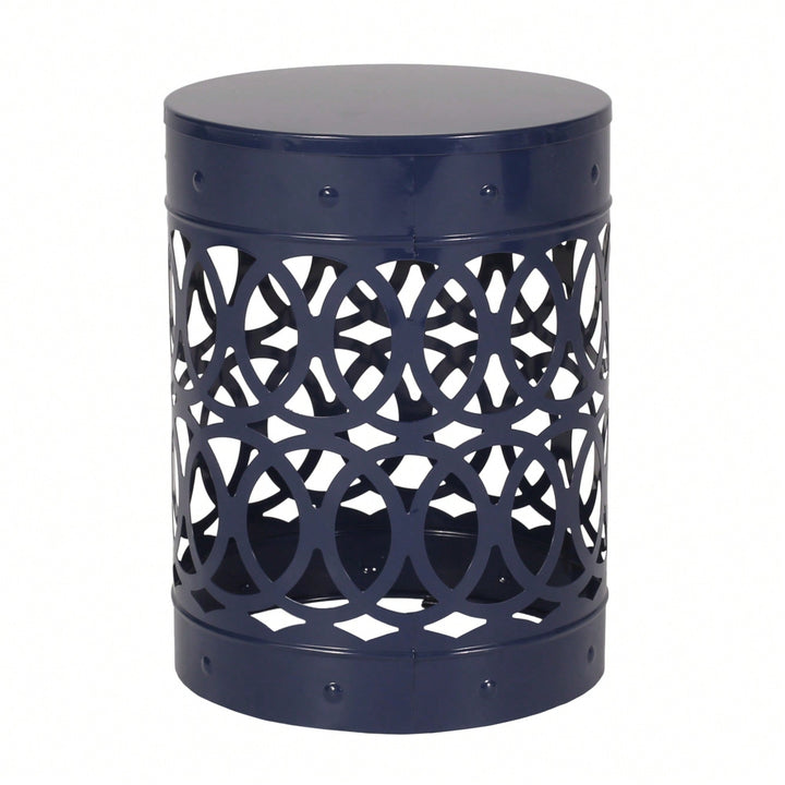 Large Outdoor Metal End Table For Patio And Garden Use Image 1