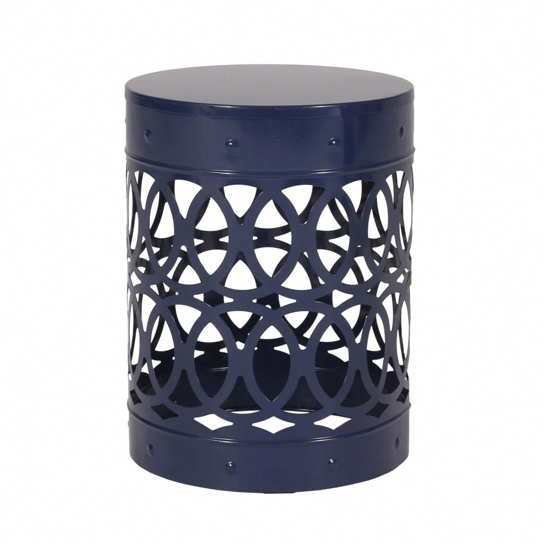 Large Outdoor Metal End Table For Patio And Garden Use Image 3