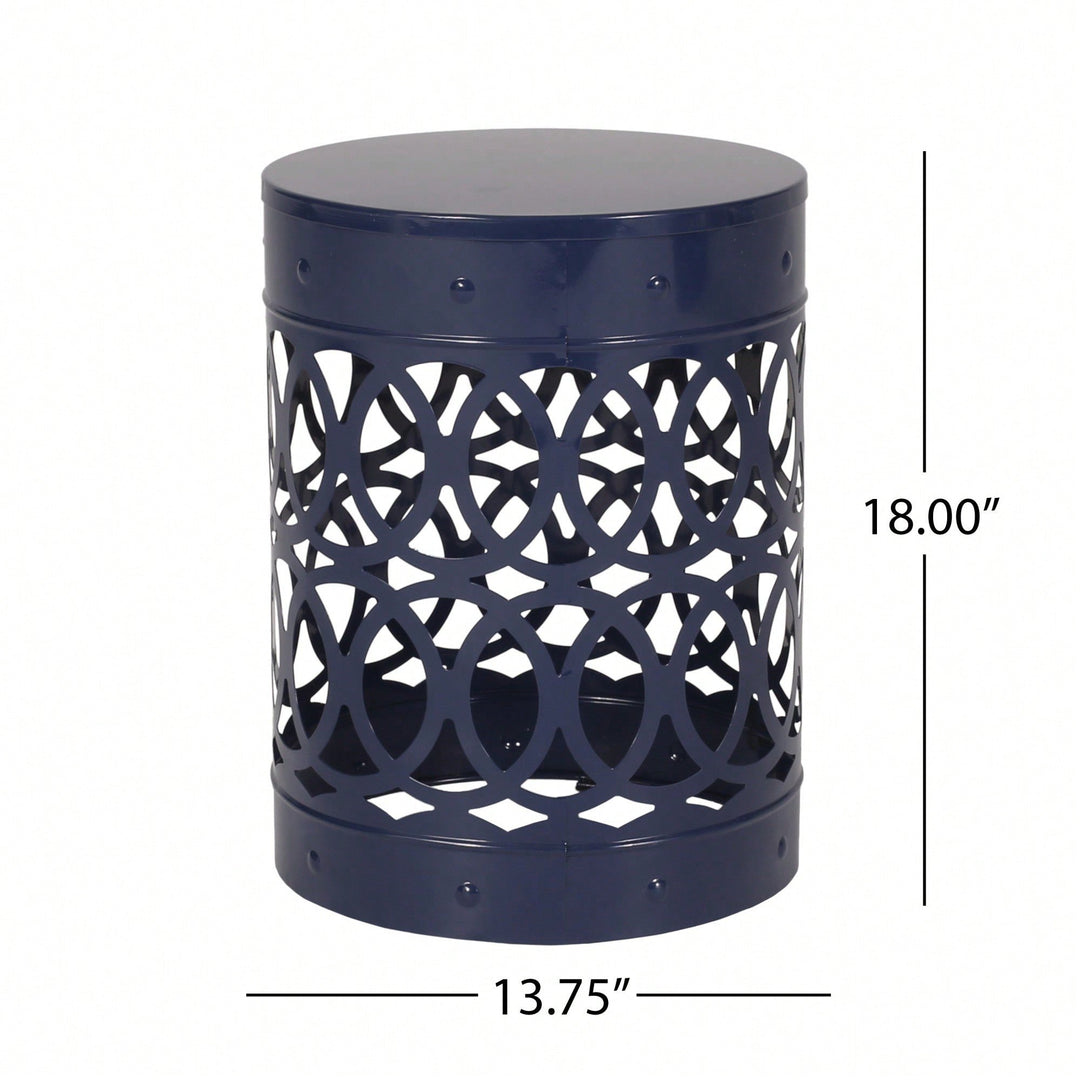 Large Outdoor Metal End Table For Patio And Garden Use Image 5