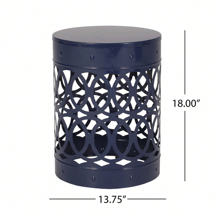 Large Outdoor Metal End Table For Patio And Garden Use Image 5