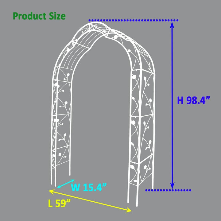 Freestanding Metal Garden Arch with 8 Styles, Climbing Plant Support Image 4