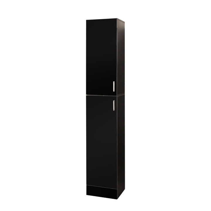 Freestanding Kitchen Cabinet with Inadjustable Shelves and 2 Doors - Black Storage Solution for Dining Room or Pantry Image 11