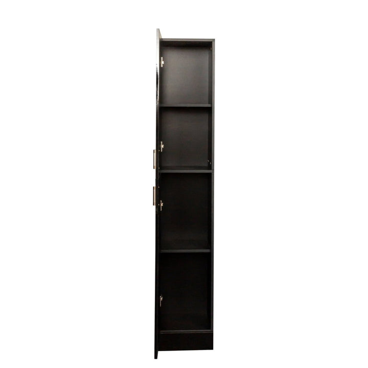 Freestanding Kitchen Cabinet with Inadjustable Shelves and 2 Doors - Black Storage Solution for Dining Room or Pantry Image 12