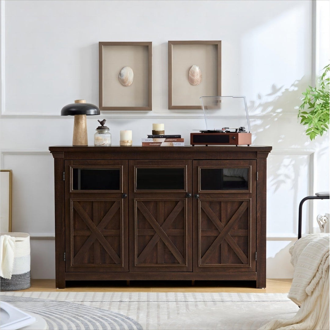 Large Storage Sideboard Buffet Cabinet With 3 Doors And Adjustable Shelves, Elegant Entryway Cabinet For Dining Room, Image 1