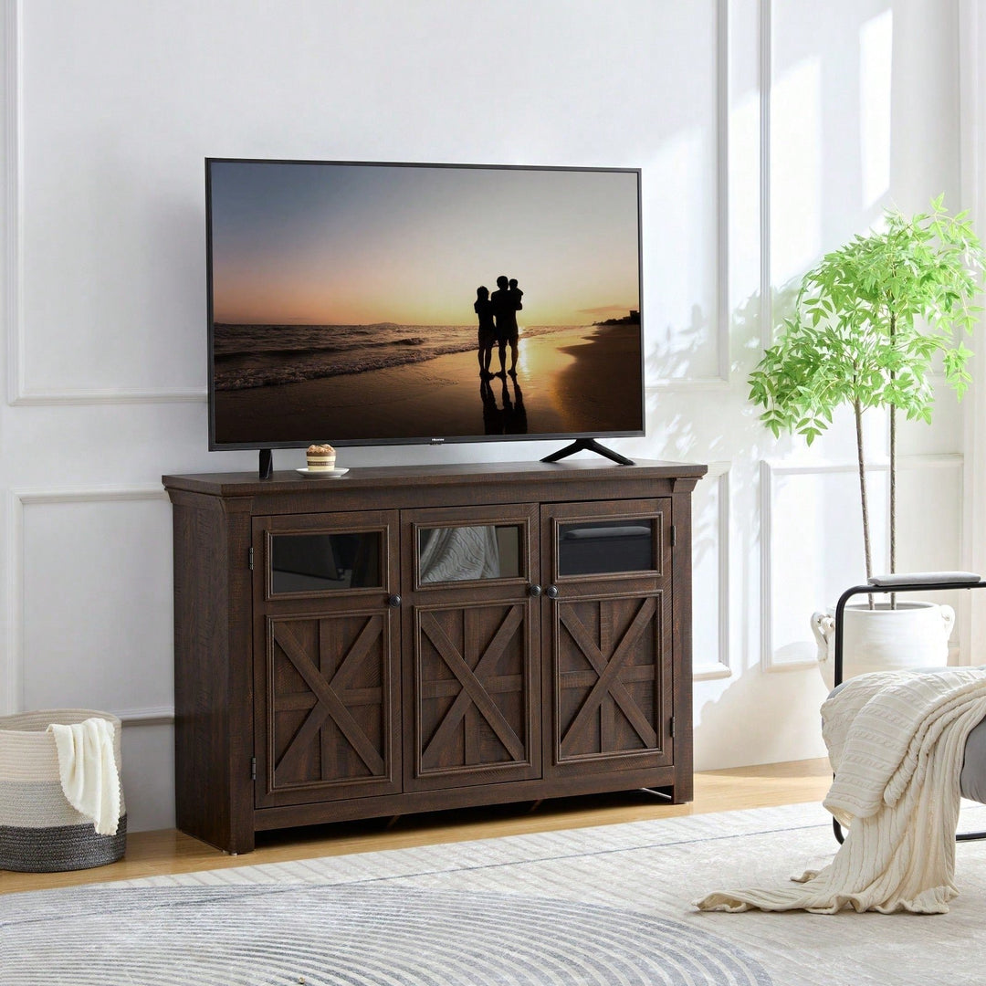 Large Storage Sideboard Buffet Cabinet With 3 Doors And Adjustable Shelves, Elegant Entryway Cabinet For Dining Room, Image 5