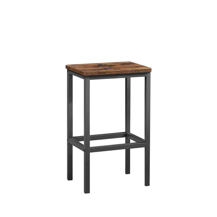 Industrial Square Bar Table Set with 2 Rustic Brown Chairs for Kitchen Living Room Space Saving 23.6x23.6x35.4 Inches Image 9