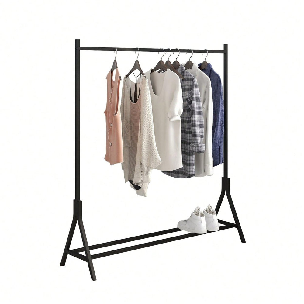 Industrial Vintage Multi-Functional Garment Rack with Adjustable Feet for Bedroom Entryway and Laundry Room Heavy Duty Image 2