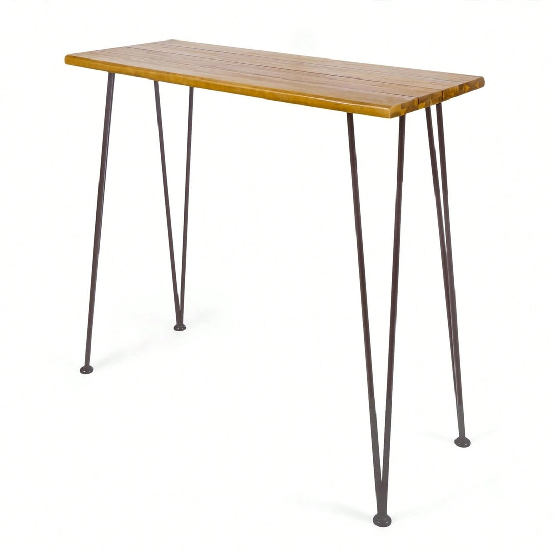 Industrial Wood And Metal Bar Table For Modern Spaces Image 2