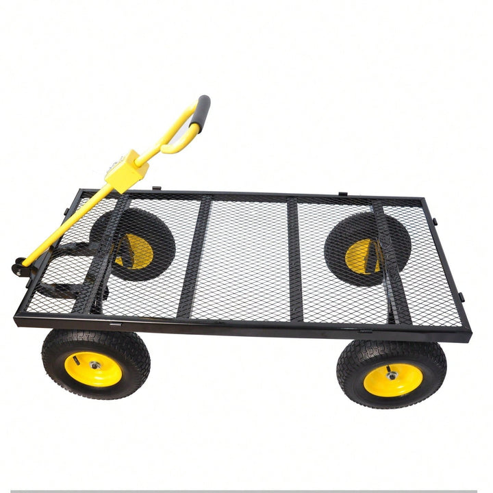 Garden Cart Trucks With 880 Lbs. Maximum Static Load, Pneumatic Tires And Spacious Bed Design For Easy Garden And Farm Image 5