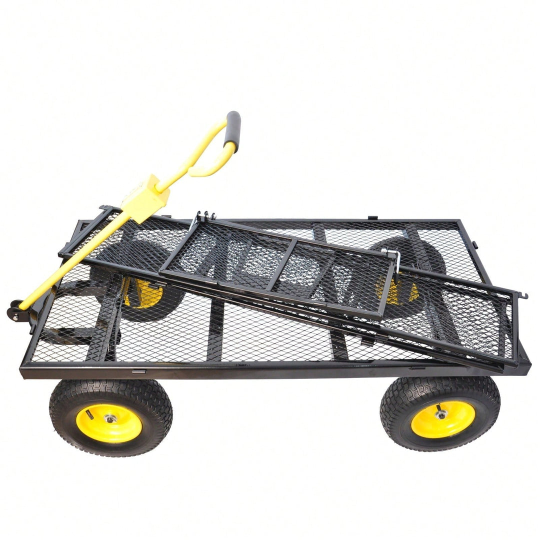 Garden Cart Trucks With 880 Lbs. Maximum Static Load, Pneumatic Tires And Spacious Bed Design For Easy Garden And Farm Image 6