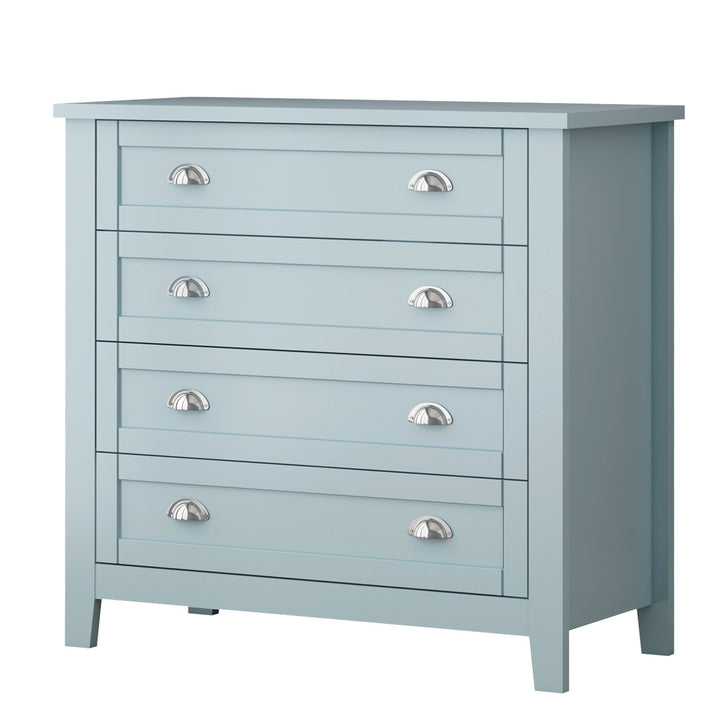 Grayish Blue Retro Buffet Sideboard with Solid Wood Frame and Plastic Door Panels for Dining Room and Living Room Image 6