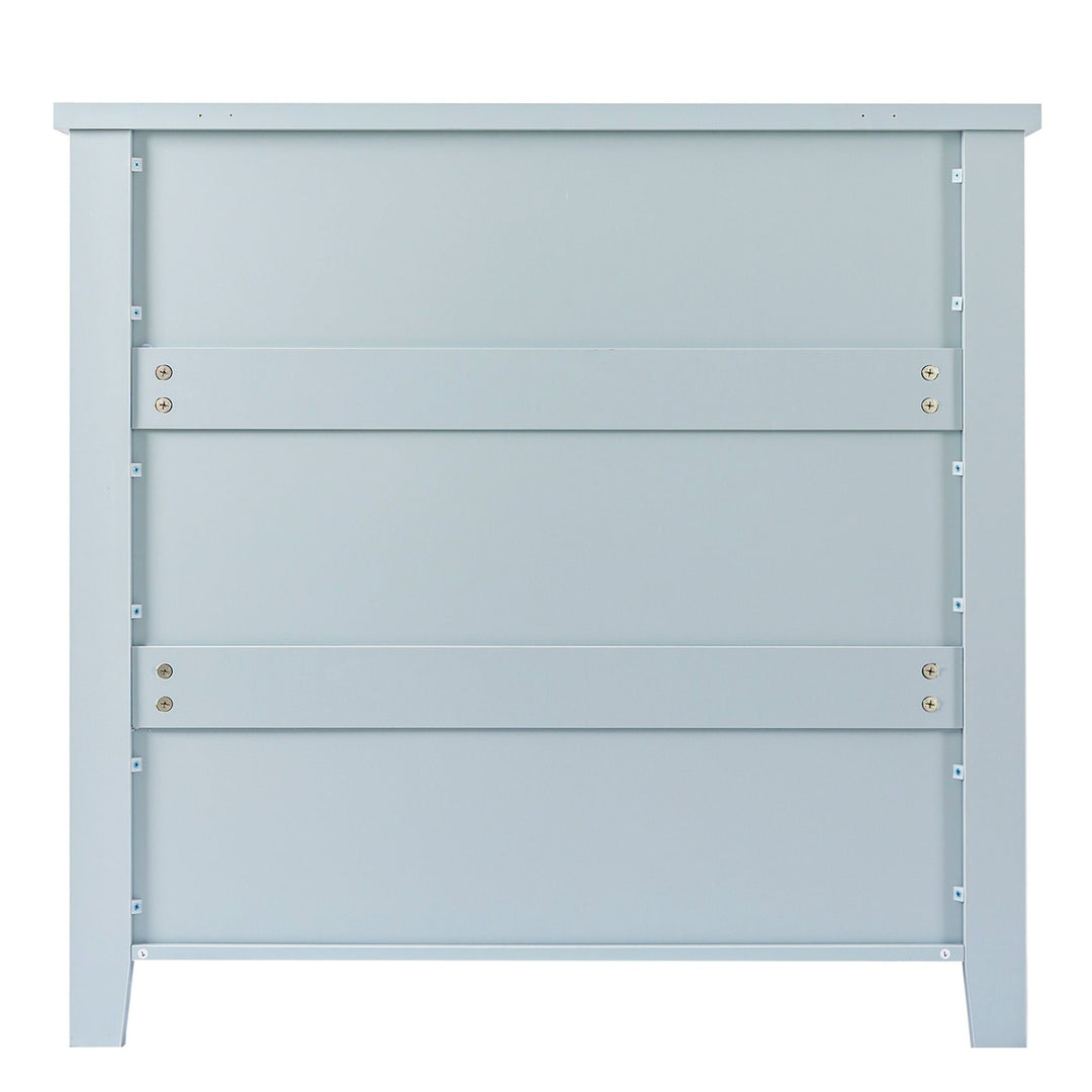 Grayish Blue Retro Buffet Sideboard with Solid Wood Frame and Plastic Door Panels for Dining Room and Living Room Image 8