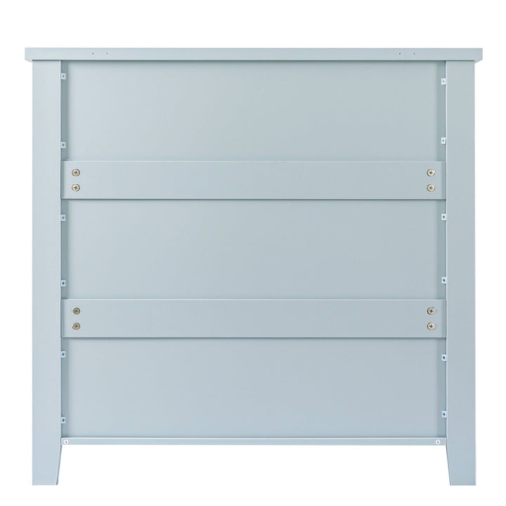 Grayish Blue Retro Buffet Sideboard with Solid Wood Frame and Plastic Door Panels for Dining Room and Living Room Image 8