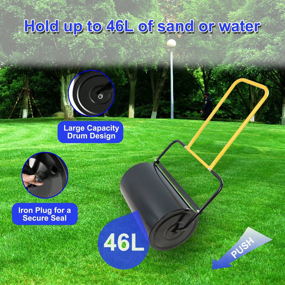 High-Capacity 40L Lawn Roller with Ergonomic Handle Fills with Sand or Water for Easy Use in Gardens Farms and Parks Image 5