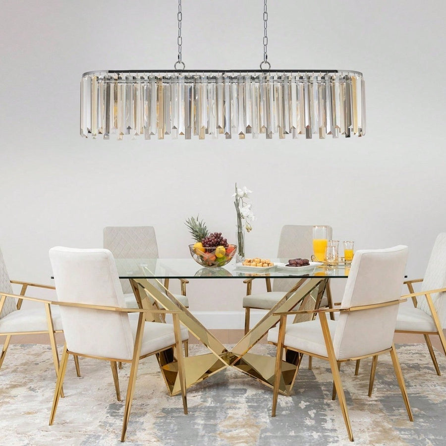 High-End K9 Crystal Chandelier Modern Industrial Retro Design Adjustable Height Elegant Light Fixture for Image 1