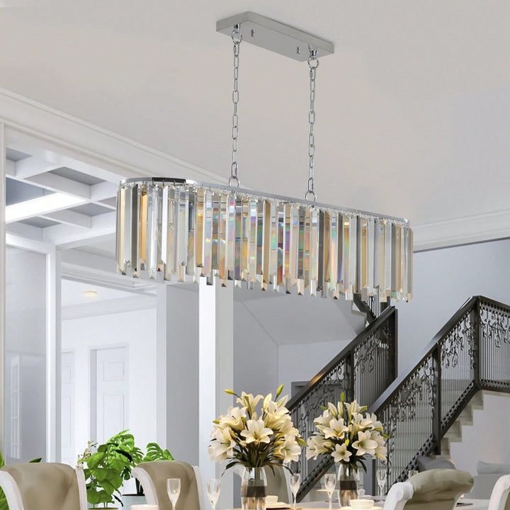 High-End K9 Crystal Chandelier Modern Industrial Retro Design Adjustable Height Elegant Light Fixture for Image 7