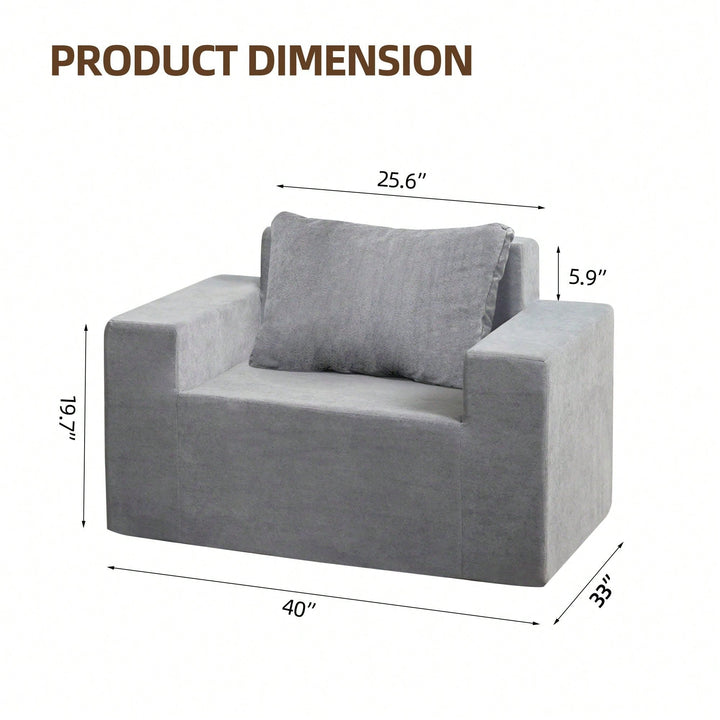 High-Density Foam Sofa Couch with Washable Cover and Waterproof Fabric for Living Room Gaming Room Image 5