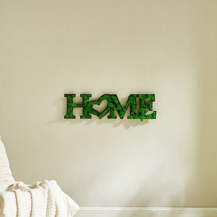 HOME Letter Art Moss - Natural And Charming Whimsical Heart Design Sturdy Iron Frame Friendly Low-Maintenance Image 4