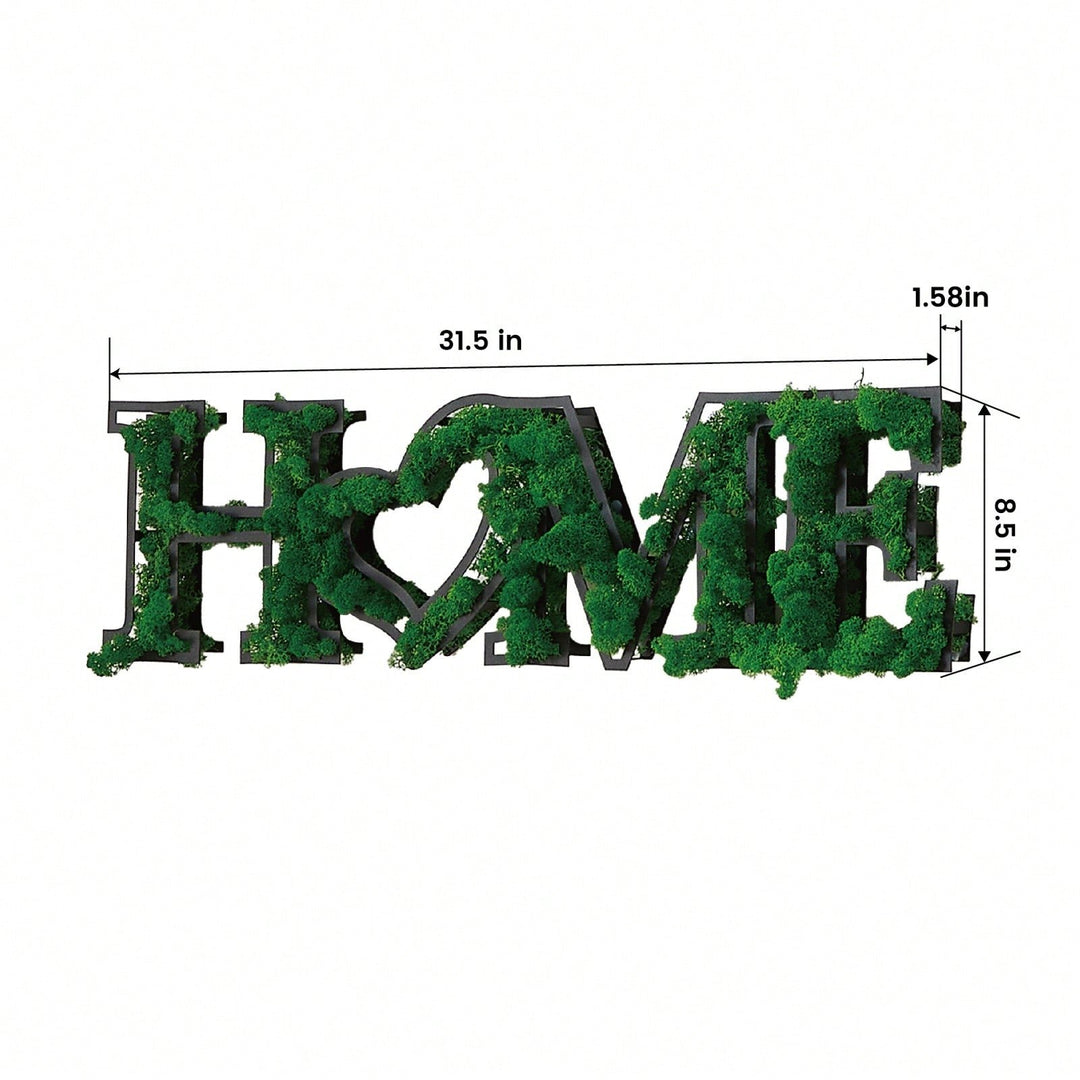 HOME Letter Art Moss - Natural And Charming Whimsical Heart Design Sturdy Iron Frame Friendly Low-Maintenance Image 5