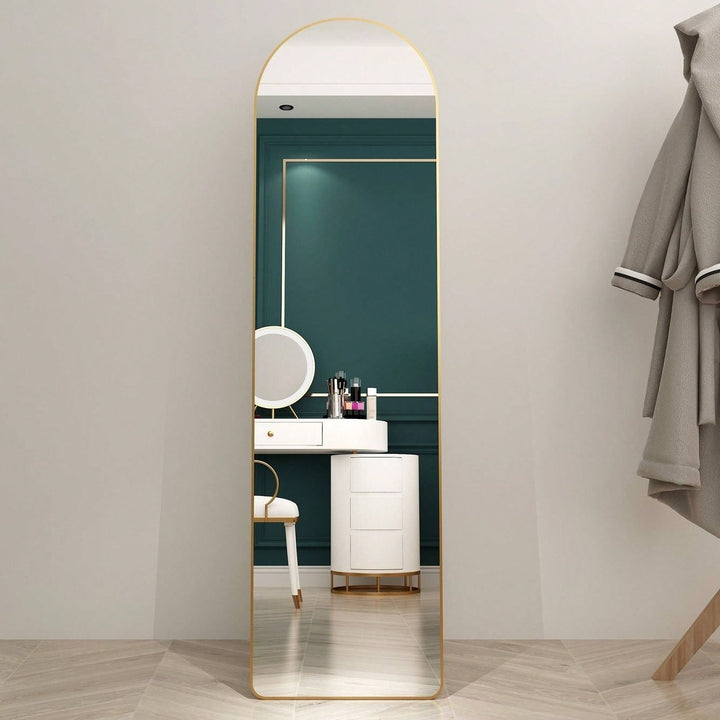 Illuminate Your Space with a Gold Full Body Mirror 60x16.5 for Bathroom Bedroom Wall Mount Image 2