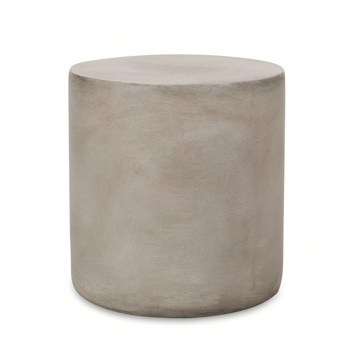 Lightweight Outdoor Concrete Side Table In Light Gray Finish Image 1