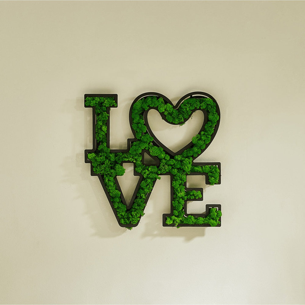 LOVE Letter Art Moss -Friendly Low Maintenance Craftsmanship Design Image 2