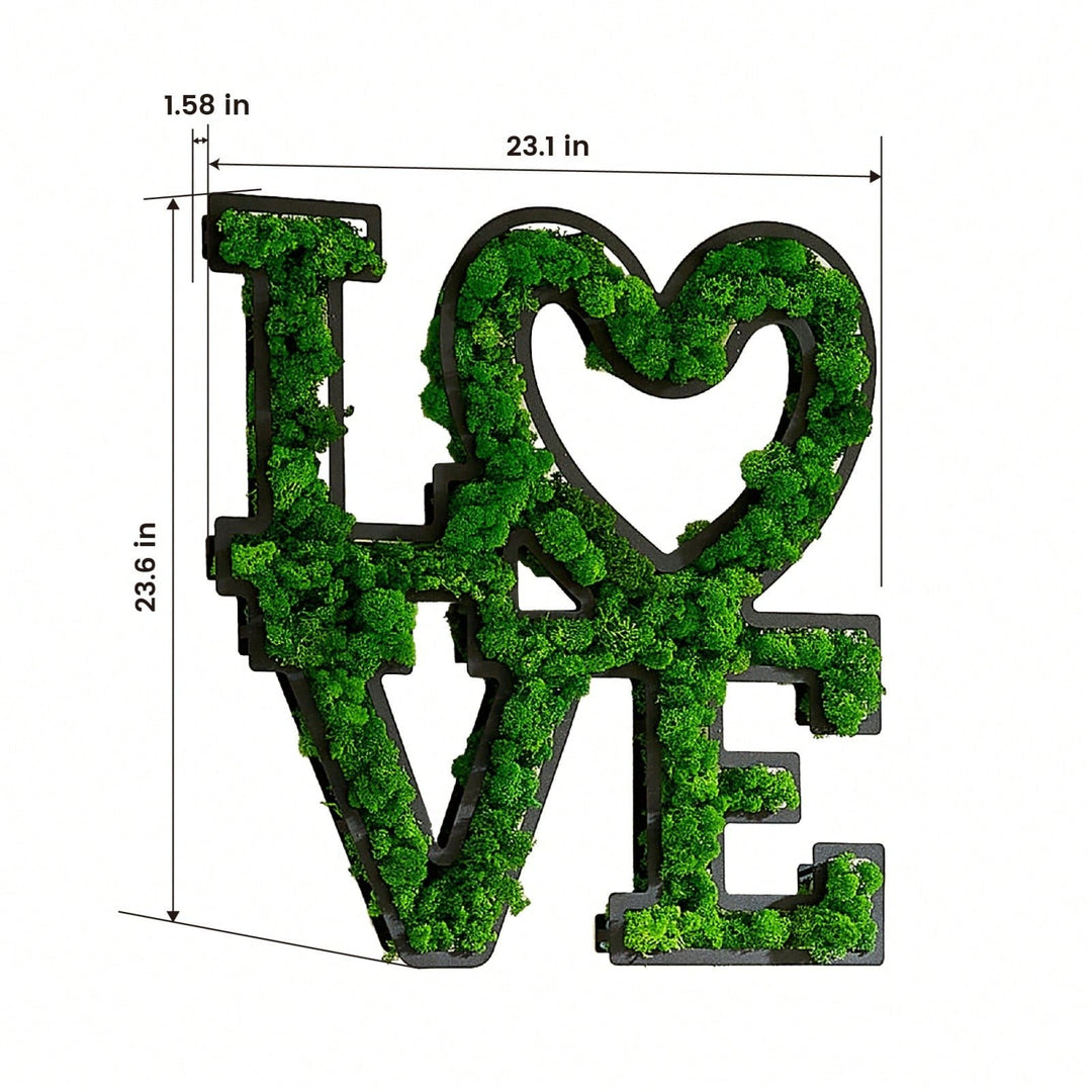 LOVE Letter Art Moss -Friendly Low Maintenance Craftsmanship Design Image 5