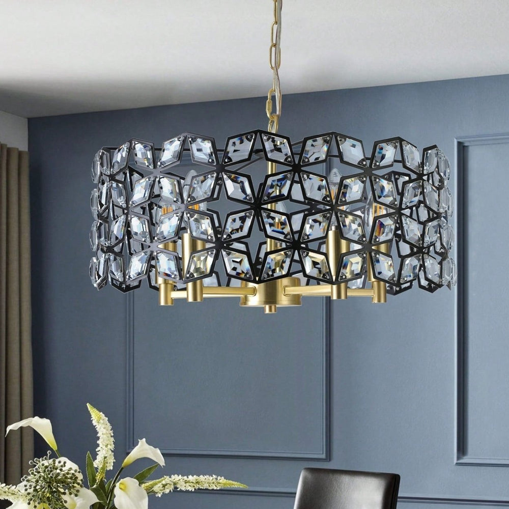 Luxury K9 Crystal Round Chandelier Elegant Light Fixture for Living Room Bedroom Dining Room Image 2