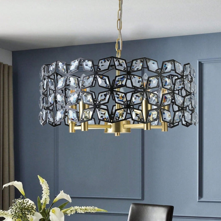 Luxury K9 Crystal Round Chandelier Elegant Light Fixture for Living Room Bedroom Dining Room Image 2