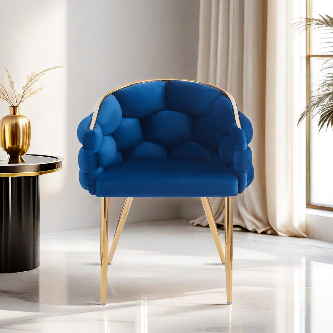 Luxury Handmade Accent Chair with Gold Legs, Modern Velvet Armchair for Living Room and Bedroom Image 2