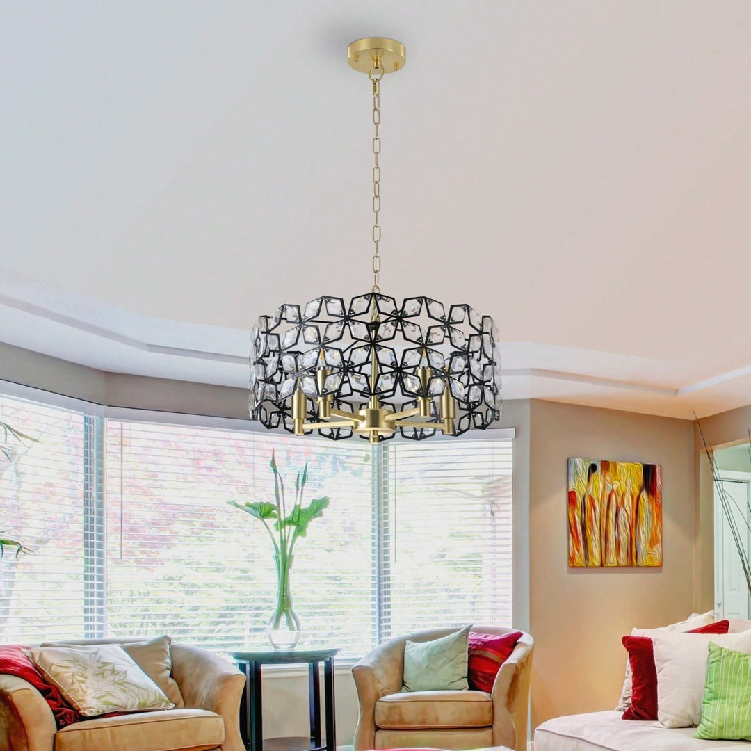 Luxury K9 Crystal Round Chandelier Elegant Light Fixture for Living Room Bedroom Dining Room Image 4