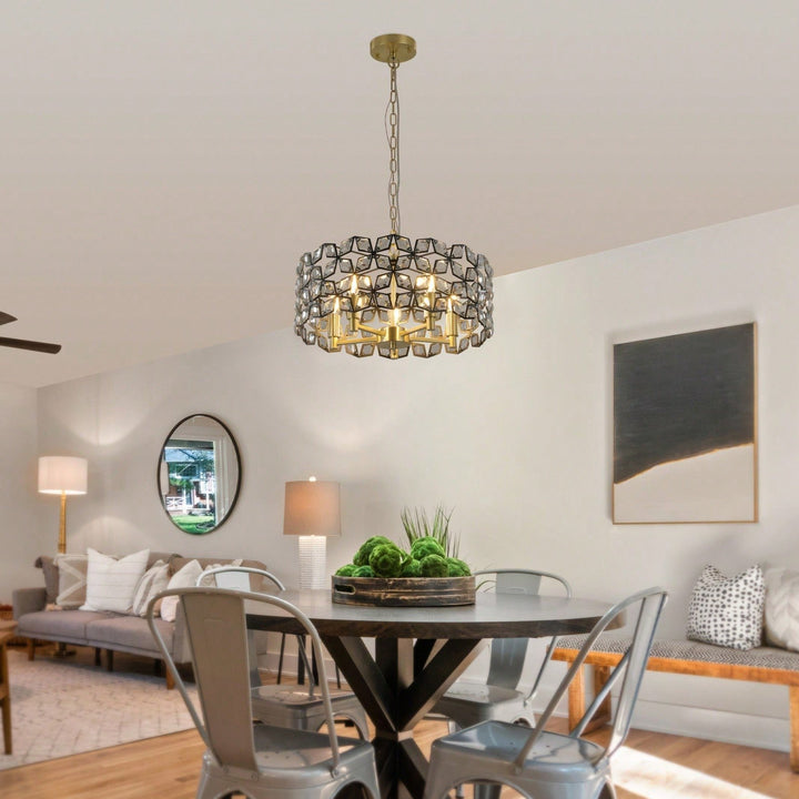 Luxury K9 Crystal Round Chandelier Elegant Light Fixture for Living Room Bedroom Dining Room Image 5