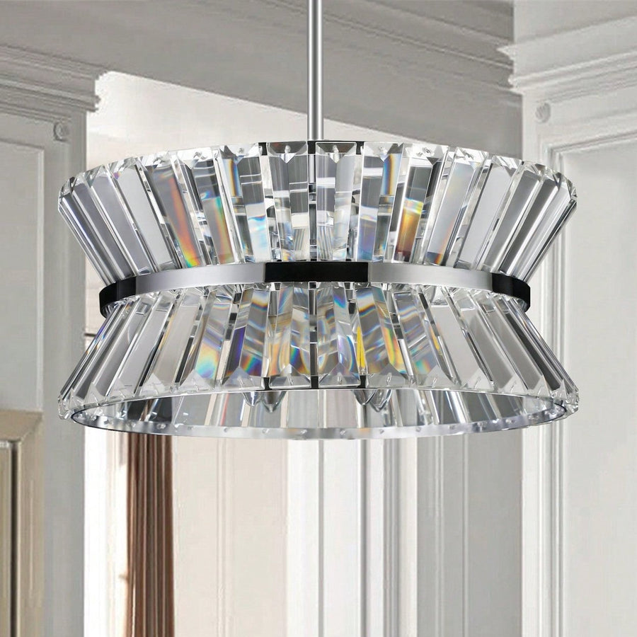 Luxury Round Crystal Chandelier for Living Room Elegant Ceiling Pendant Light Fixture with K9 Crystals Modern Image 1