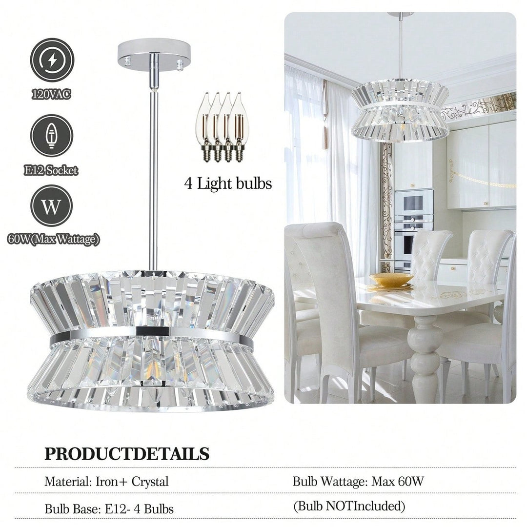 Luxury Round Crystal Chandelier for Living Room Elegant Ceiling Pendant Light Fixture with K9 Crystals Modern Image 6