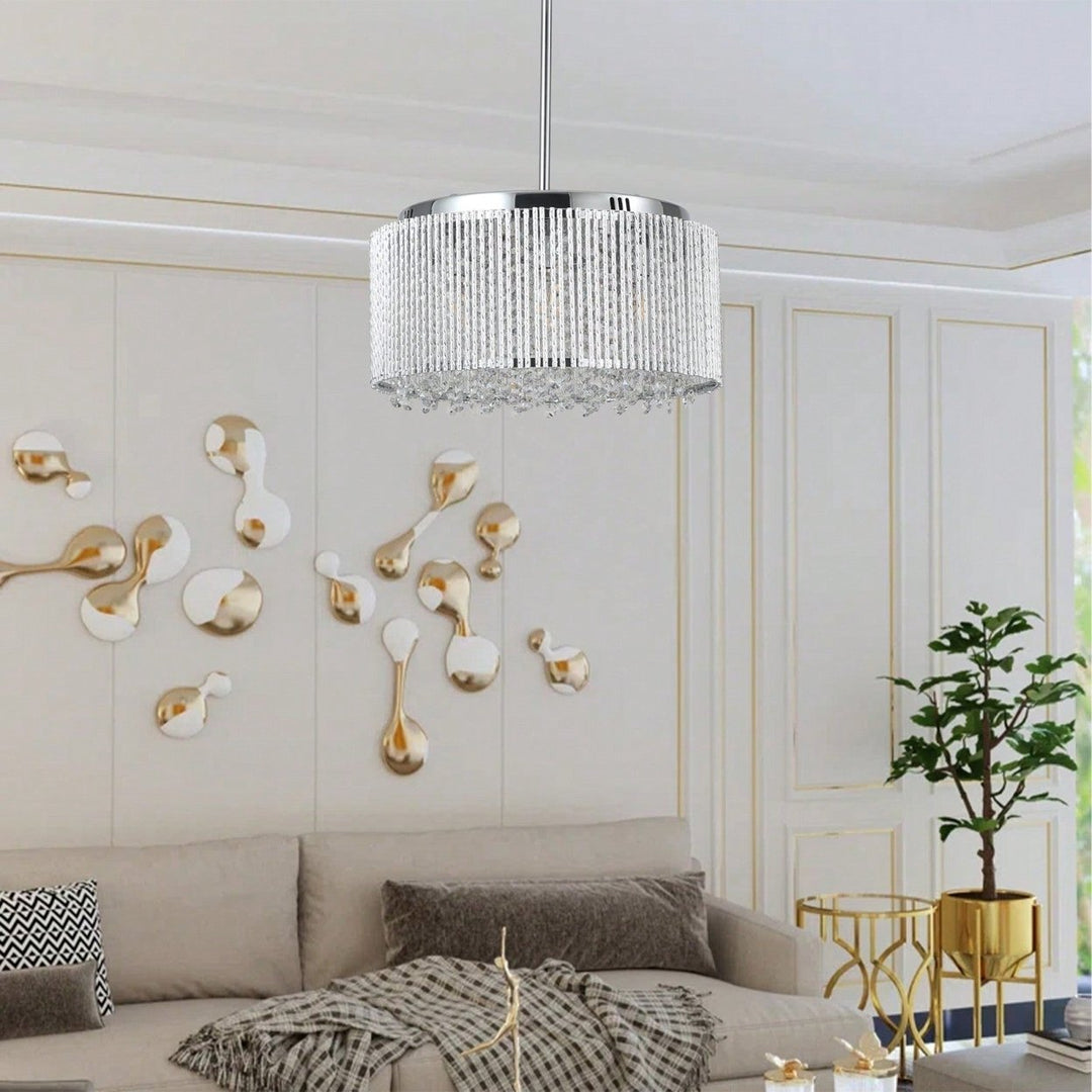 Luxury Round K9 Crystal Chandelier Elegant Light Fixture for Living Room Bedroom Dining Room Bars Clubs Weddings Modern Image 2