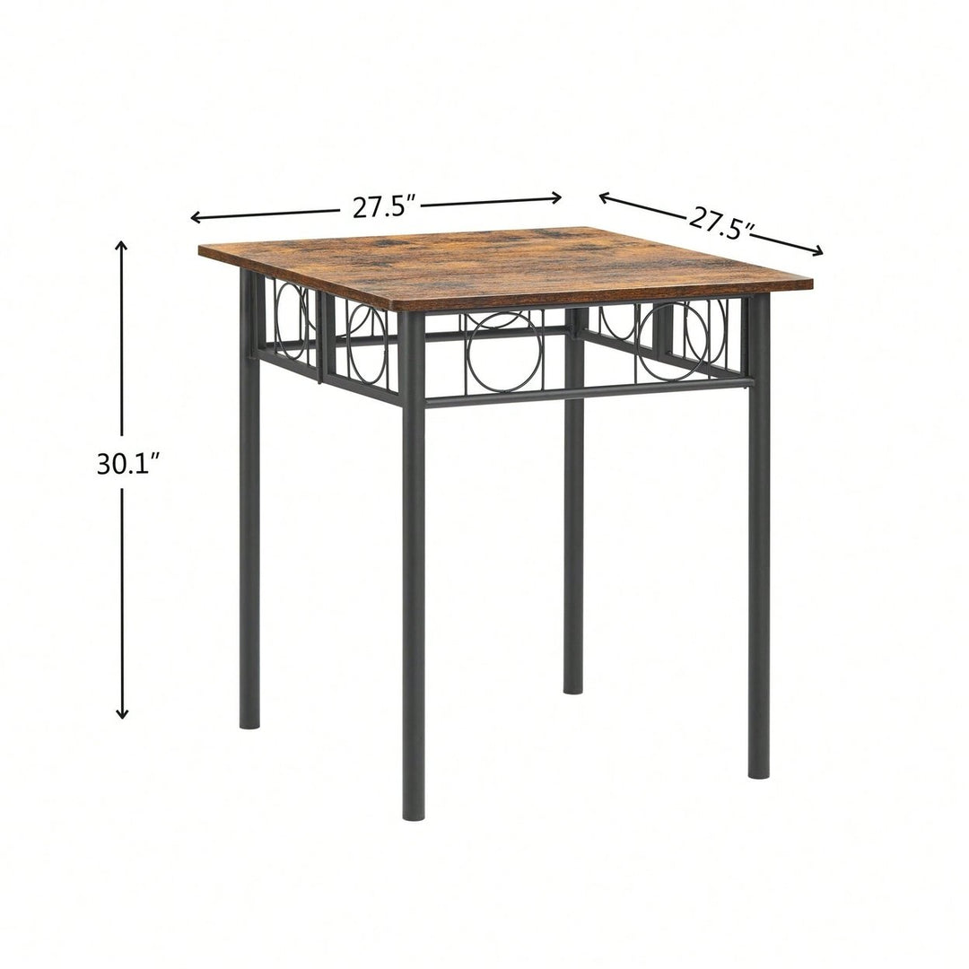 Kitchen Dining Room Table, Iron Wood Square Table Image 2