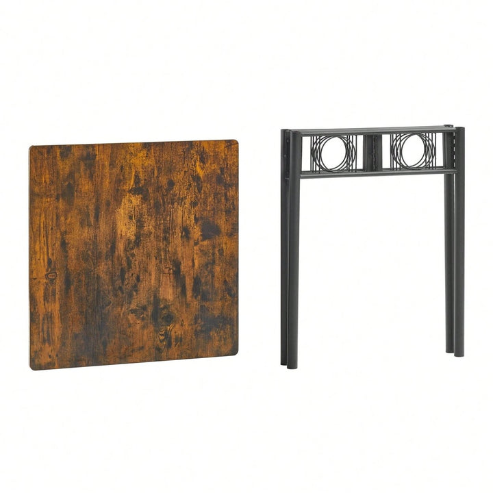 Kitchen Dining Room Table, Iron Wood Square Table Image 6