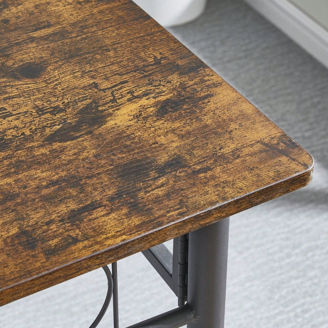 Kitchen Dining Room Table, Iron Wood Square Table Image 7