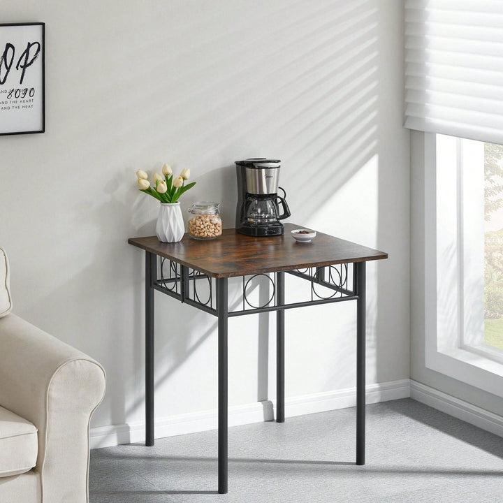 Kitchen Dining Room Table, Iron Wood Square Table Image 8