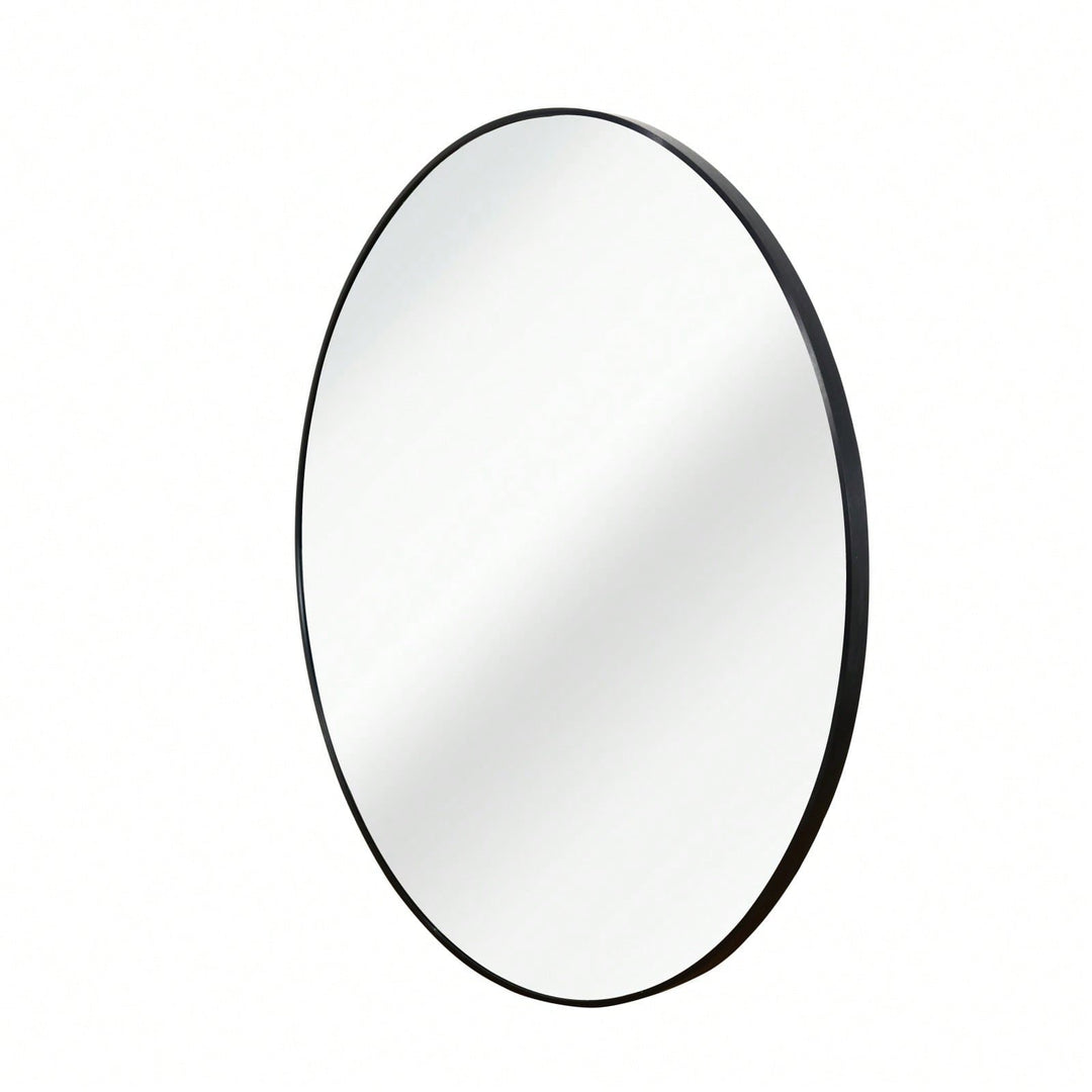 Large 39 Inch Round Metal Bathroom Mirror with Shatterproof HD Glass and Anti-Rust Aluminum Frame for Modern Decor Image 3