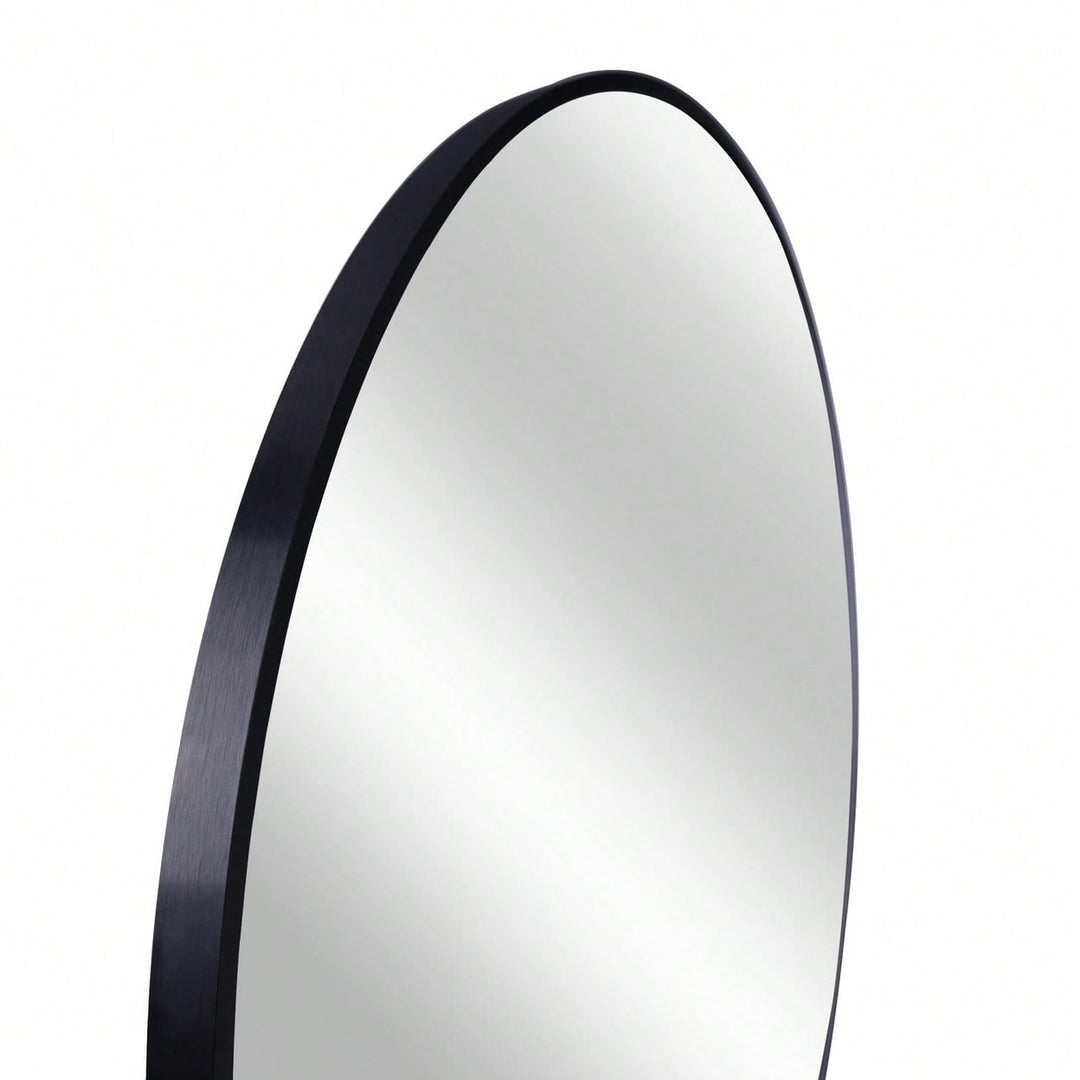 Large 39 Inch Round Metal Bathroom Mirror with Shatterproof HD Glass and Anti-Rust Aluminum Frame for Modern Decor Image 6