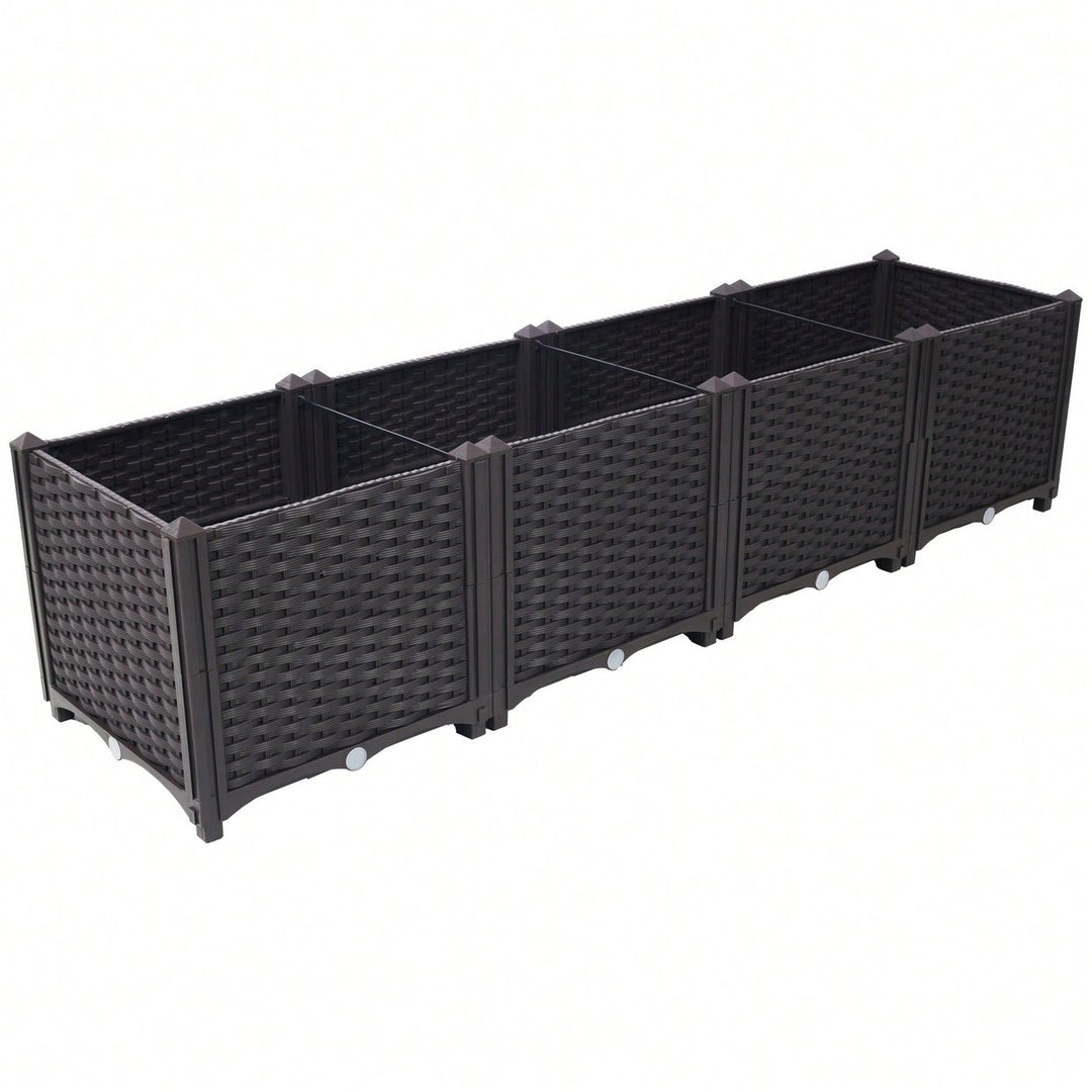 Large Self-Watering Raised Garden Bed Planter Box For Vegetables, Flowers, Herbs and Succulents - 63 L X 15.7" D X 14.7" Image 2