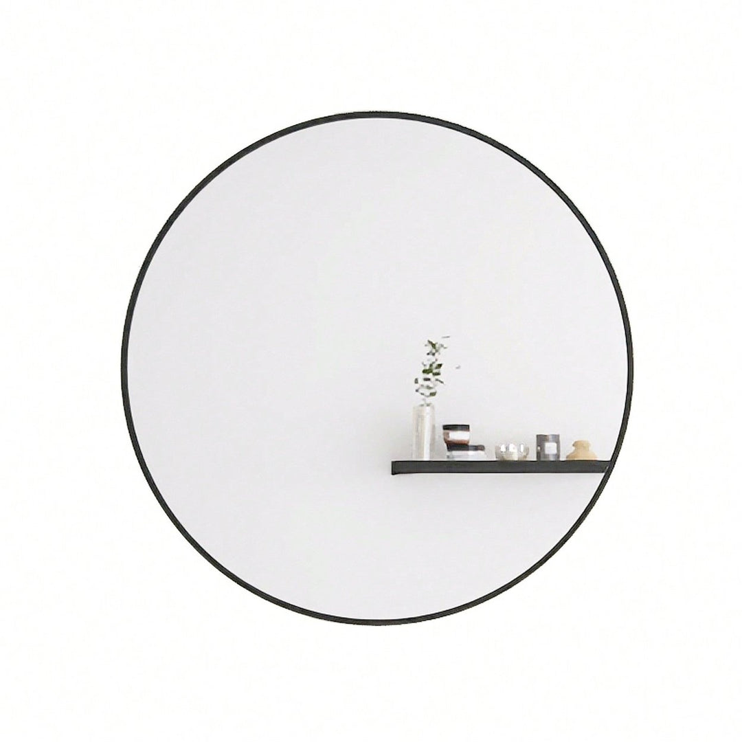 Modern 24 Inch Round Wall Mirror for Bathroom and Living Room Decor Easy to Install fine Reflection Image 1