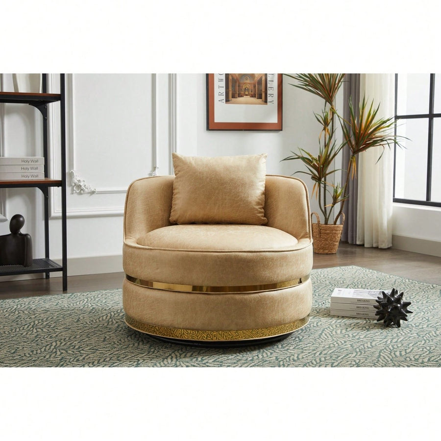 Modern 360-Degree Swivel Accent Chair - Stylish Barrel Chair For Living Room And Bedroom Comfort Image 1