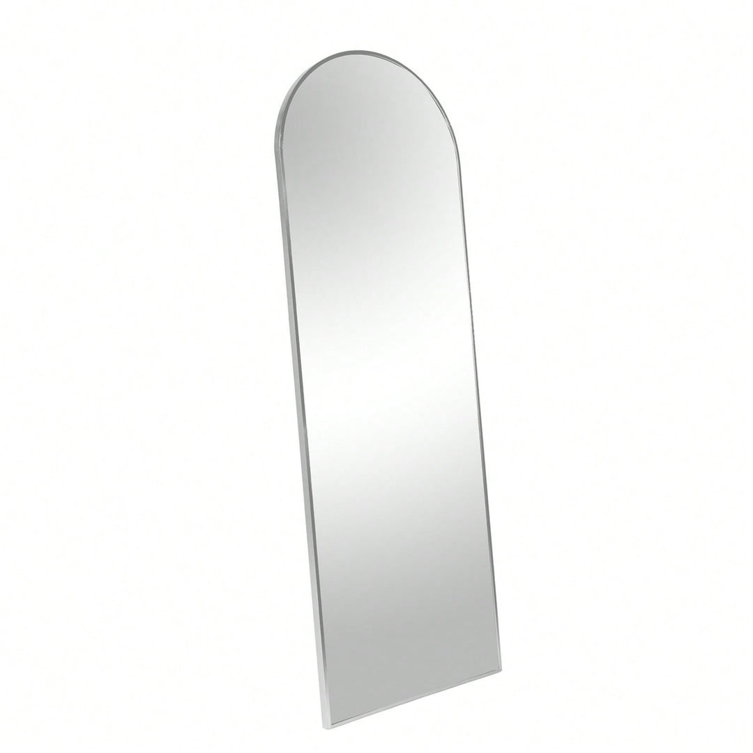 Modern 65x22 Inch Metal Arch Full Length Mirror with HD Glass Anti-Rust Aluminum Frame Shatterproof Film Easy Image 3