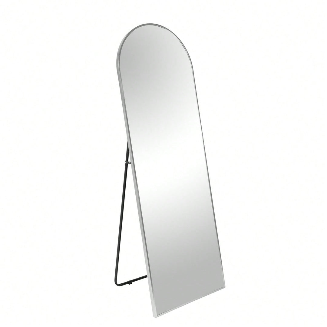 Modern 65x22 Inch Metal Arch Full Length Mirror with HD Glass Anti-Rust Aluminum Frame Shatterproof Film Easy Image 5