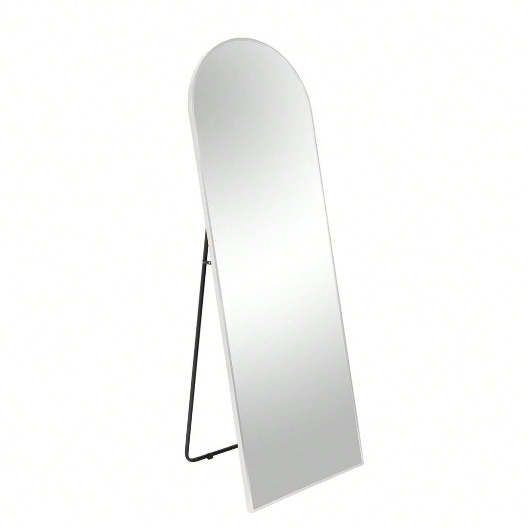 Modern 65x22 Inch Metal Arch Full Length Mirror with HD Glass Anti-Rust Aluminum Frame Shatterproof Film Easy Image 9