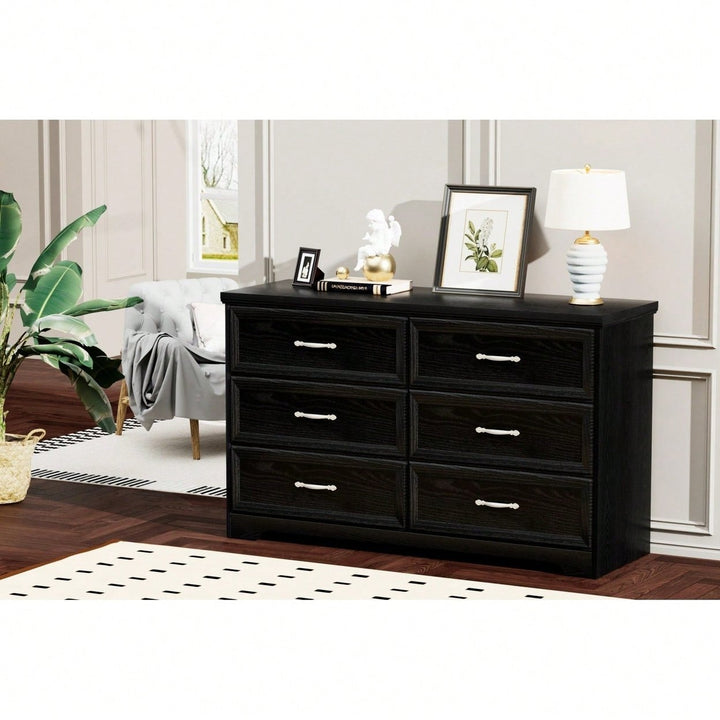 Modern 9 Drawer Dresser with Metal Slides and Anti-Tip Straps for Bedroom Living Room Hallway 47.6L x 15.7W x 28.9H Image 7