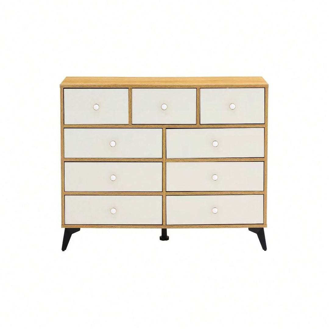 Modern 9-Drawer Storage Cabinet for Bedroom and Living Room Organization Stylish MDF Chest for Kitchen and Hallway Image 2